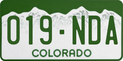 CO license plate 019NDA