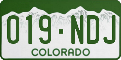 CO license plate 019NDJ