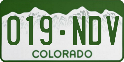 CO license plate 019NDV