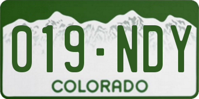 CO license plate 019NDY