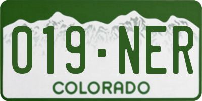 CO license plate 019NER