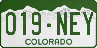 CO license plate 019NEY