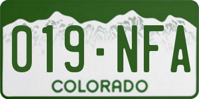 CO license plate 019NFA