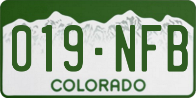 CO license plate 019NFB