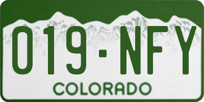CO license plate 019NFY