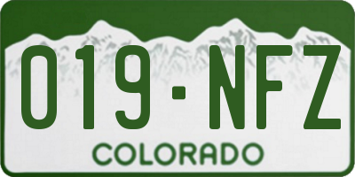 CO license plate 019NFZ