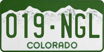 CO license plate 019NGL