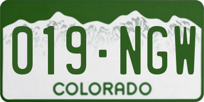 CO license plate 019NGW