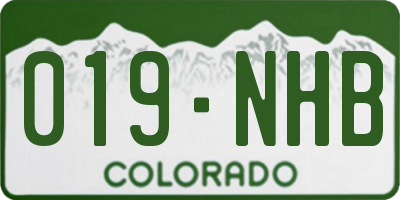 CO license plate 019NHB
