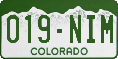 CO license plate 019NIM