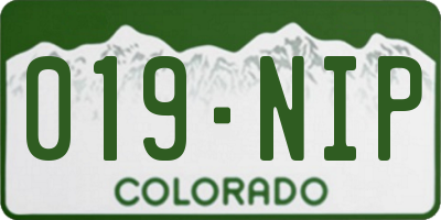 CO license plate 019NIP