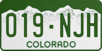 CO license plate 019NJH