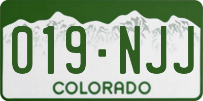 CO license plate 019NJJ