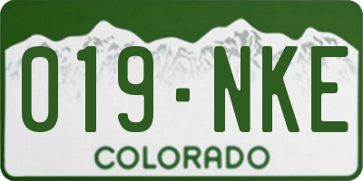 CO license plate 019NKE