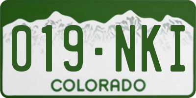 CO license plate 019NKI