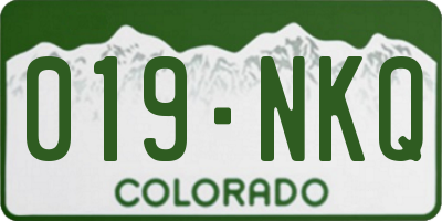CO license plate 019NKQ
