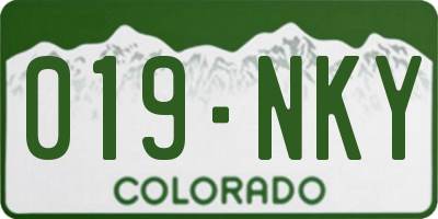CO license plate 019NKY