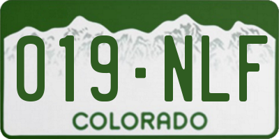 CO license plate 019NLF
