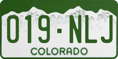 CO license plate 019NLJ