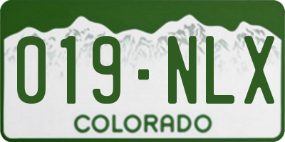 CO license plate 019NLX