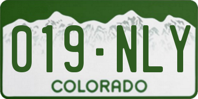 CO license plate 019NLY