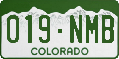 CO license plate 019NMB