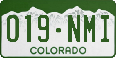 CO license plate 019NMI