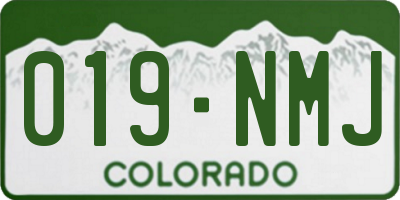 CO license plate 019NMJ