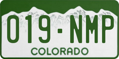 CO license plate 019NMP