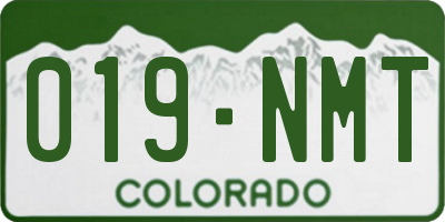 CO license plate 019NMT