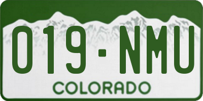 CO license plate 019NMU