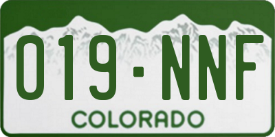 CO license plate 019NNF