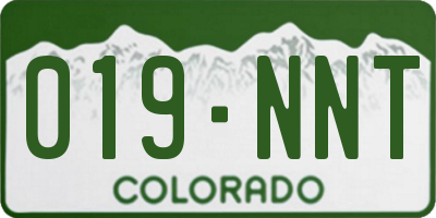 CO license plate 019NNT