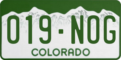 CO license plate 019NOG