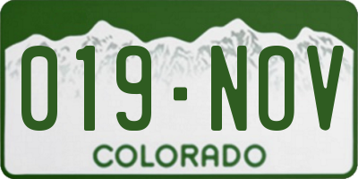 CO license plate 019NOV