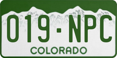 CO license plate 019NPC