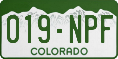 CO license plate 019NPF