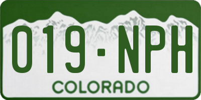 CO license plate 019NPH