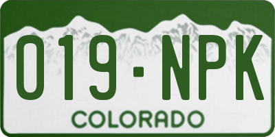 CO license plate 019NPK