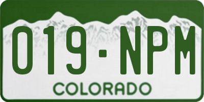 CO license plate 019NPM