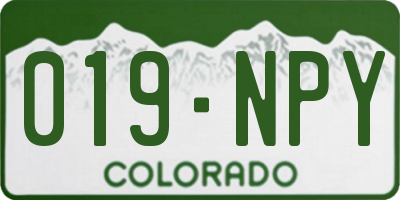 CO license plate 019NPY