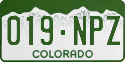 CO license plate 019NPZ