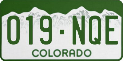 CO license plate 019NQE