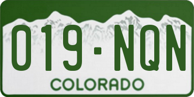 CO license plate 019NQN