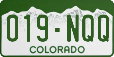 CO license plate 019NQQ