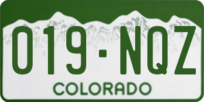 CO license plate 019NQZ