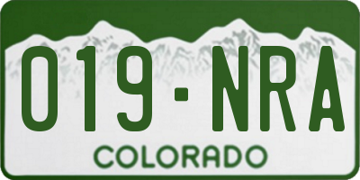 CO license plate 019NRA