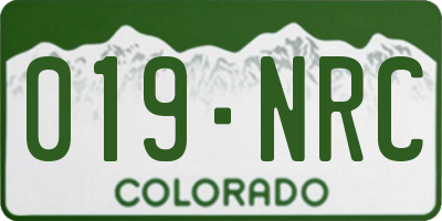 CO license plate 019NRC