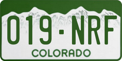 CO license plate 019NRF