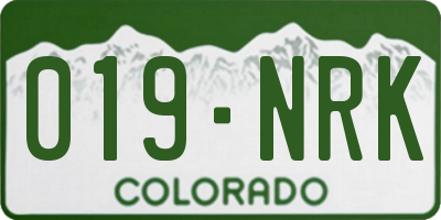 CO license plate 019NRK